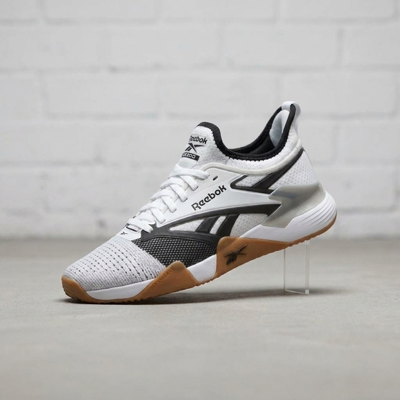 NEW REEBOK unisex nano court training shoes in white/black/grey main image 6